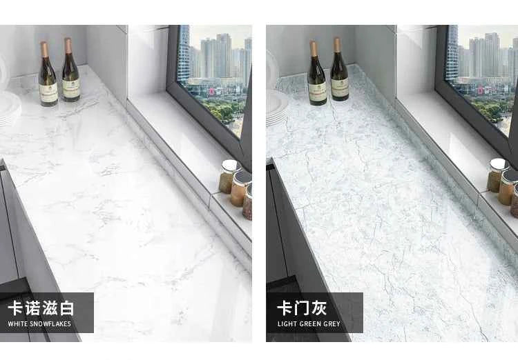 10M x 80CM Marble Self Adhesive Wallpaper Waterproof Oil Proof Kitchen Stickers Thermostability Decorative Film Home Decor