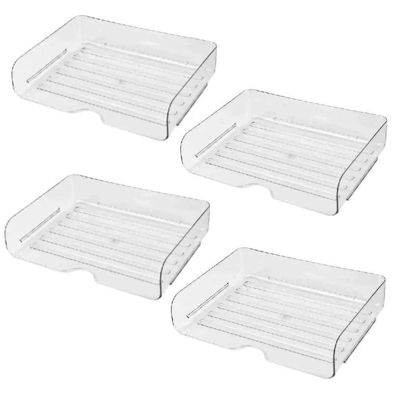 Transparent document storage rack, desktop storage rack, office book table storage box, organizer box