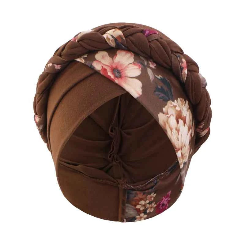 Women's Print Trendy Braid Muslim Turban Scarf islamic inner hijab cap Ladies Head Wrap Cover Hijab Scarf