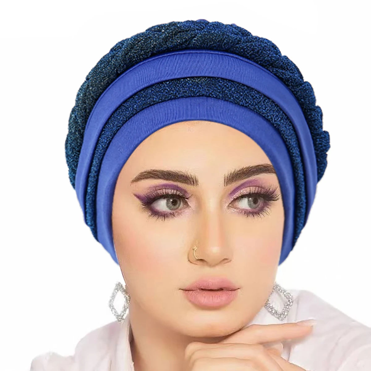 New Women Hair Loss Muslim Braid Head Turban Wrap Cover Cancer Chemo Cap Hat India Glitter Bonnet Beanies Skullies Fashion - NamafadStore