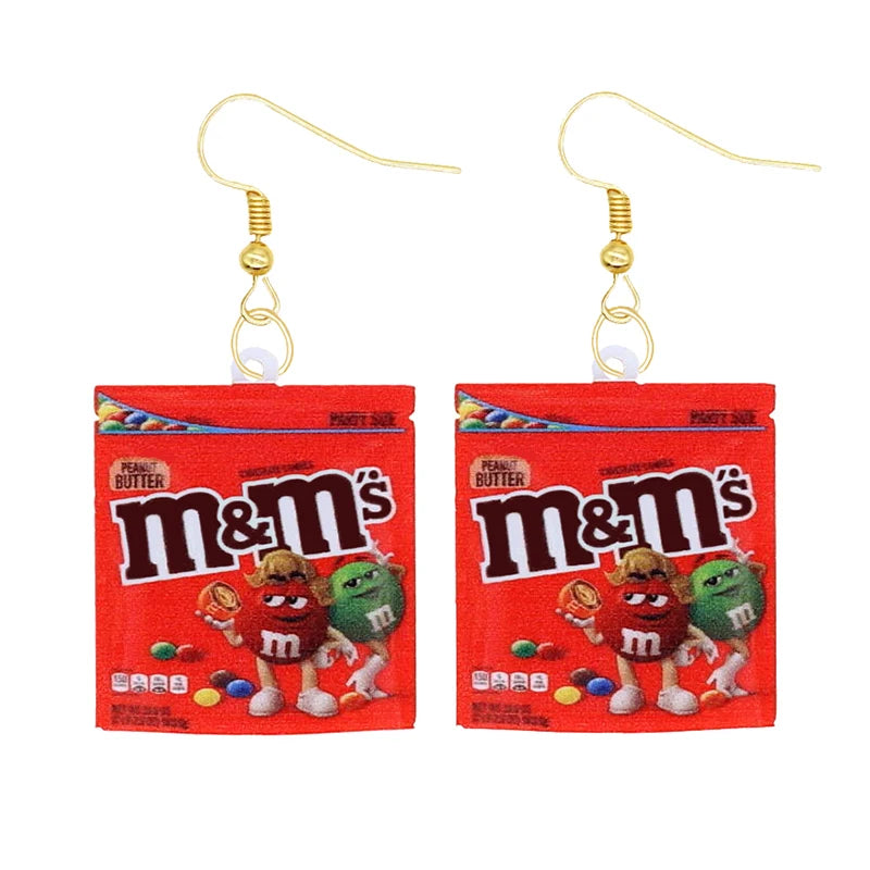 Earrings for Women Earrings Acrylic Cute Snacks Girls Foods Funny Candy Chocolate Cookies