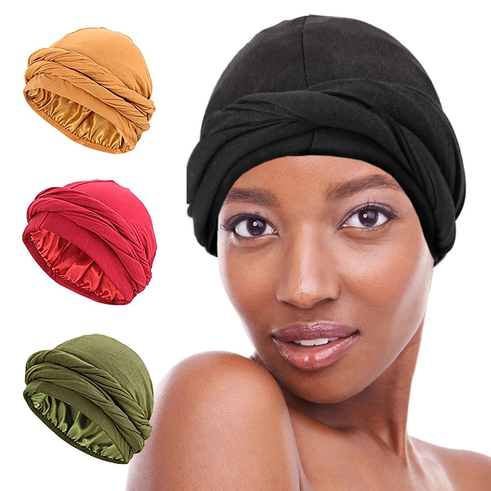 Unisex Turban Headwrap – Halo Turban, Durag & Chemo Hat with Satin-Lined Comfort