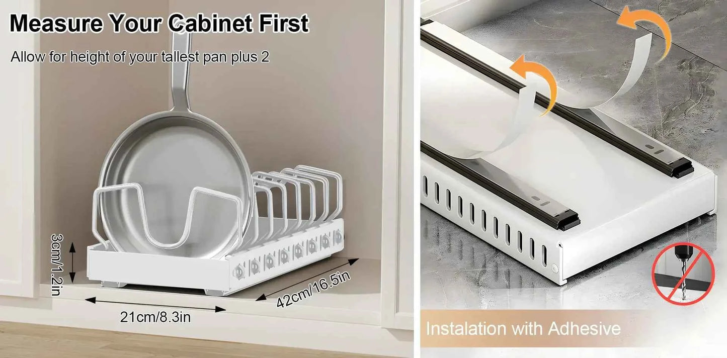 1Pc Kitchen Multifunctional Organizer Pull Out for Pots/Pans Sliding Lid Holder Spice Rack & Dish Drying Racks Drawer Organizer