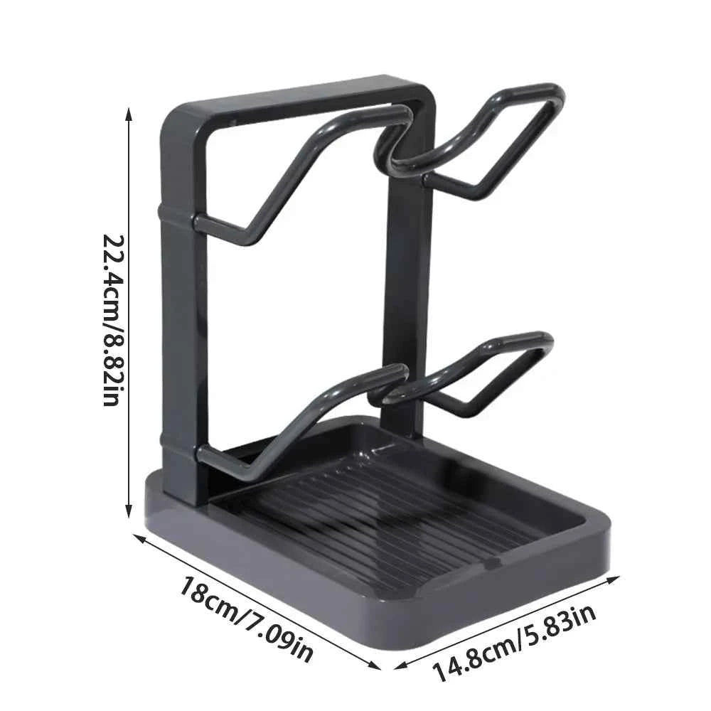 Double Layer Pot Lid Rack Non-slip Large Capacity Cutting Board Holder Draining Kitchen Storage Rack