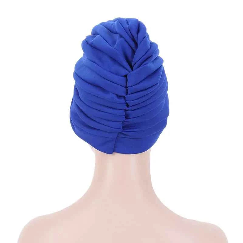 Fashion Satin Croissant Ruffled Turban Caps for Women African Head Wraps Nigeria Wedding Party Headpiece Muslim Headscarf Bonnet
