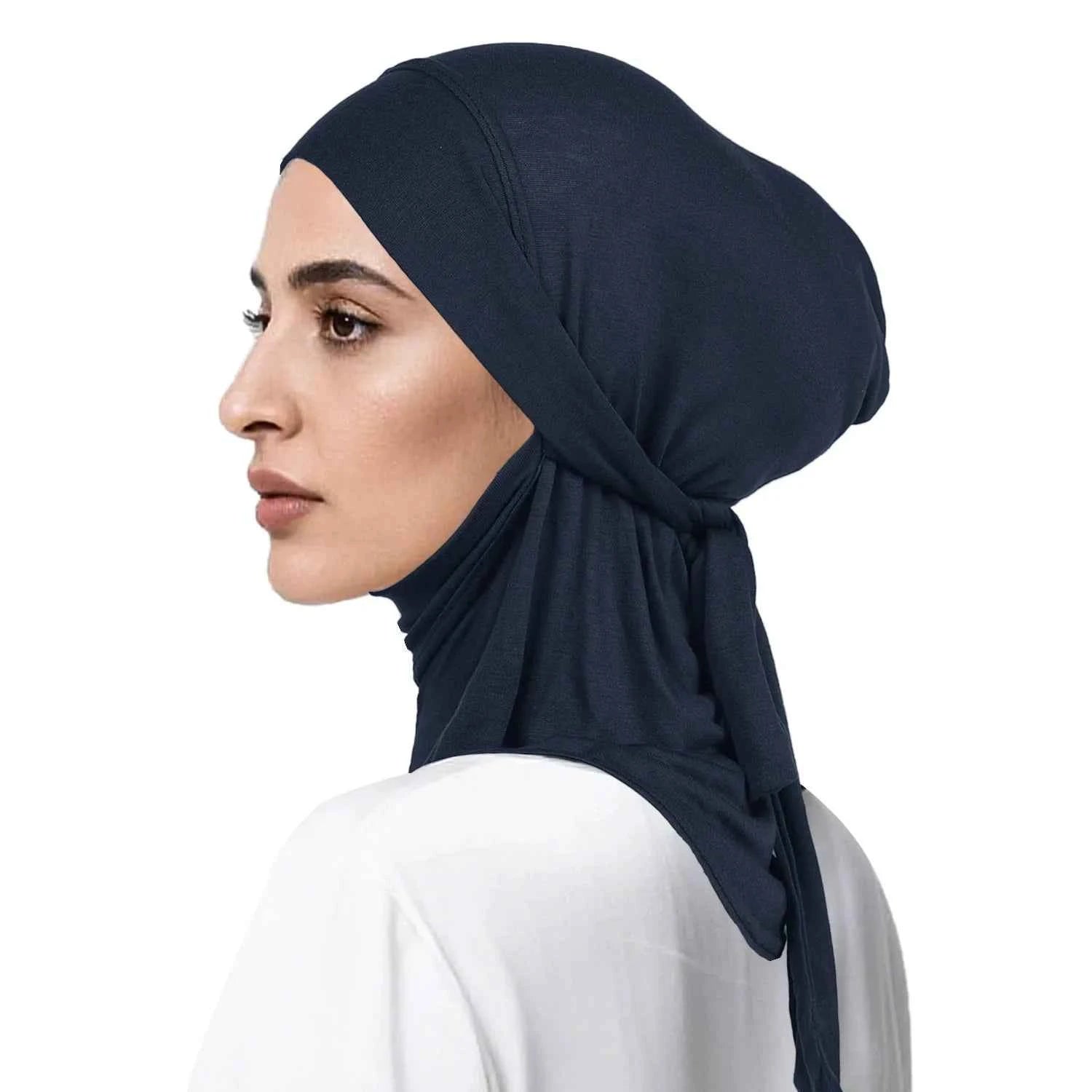 Soft Muslim Turban Hat Inner Hijab Caps Islamic Underscarf Bonnet India Hats Female Headwrap