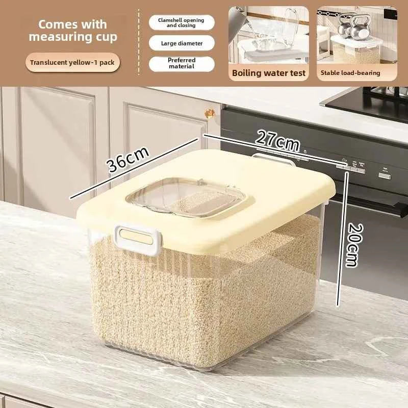 Kitchen Storage Box Rice Barrel Sealed Moisture Proof Bug Resistant Flour Tank Grain Storage Container Home Organization Bin
