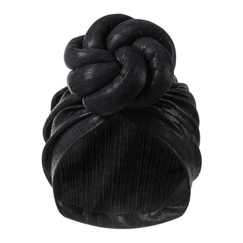 Bonnet For Women Turban Hat Hot Ice Silk Quick-Drying Breathable Laser Personality Trend Ethnic Flower-wrap Knotted Cap female