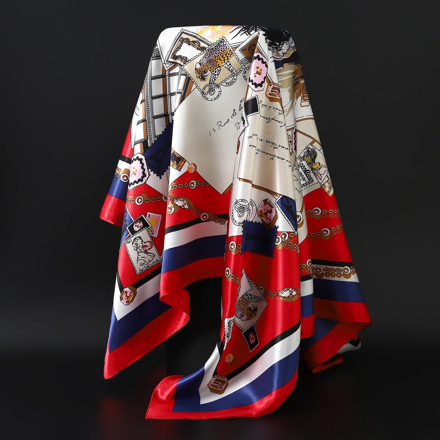 Luxury Brand Silk Scarf Fashion Foulard Satin Shawl Leopard 90*90cm Square Head Scarves Women Bandanna Pareo Headscarf - NamafadStore