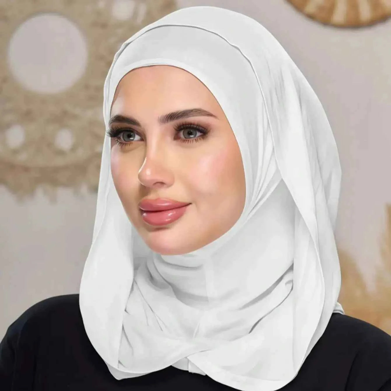 Ramadan New Jersey Hijab Caps for Muslim Women UnderCap Instant Hijab Inner Cap Stretch Turban Hood And Matching Headband In One