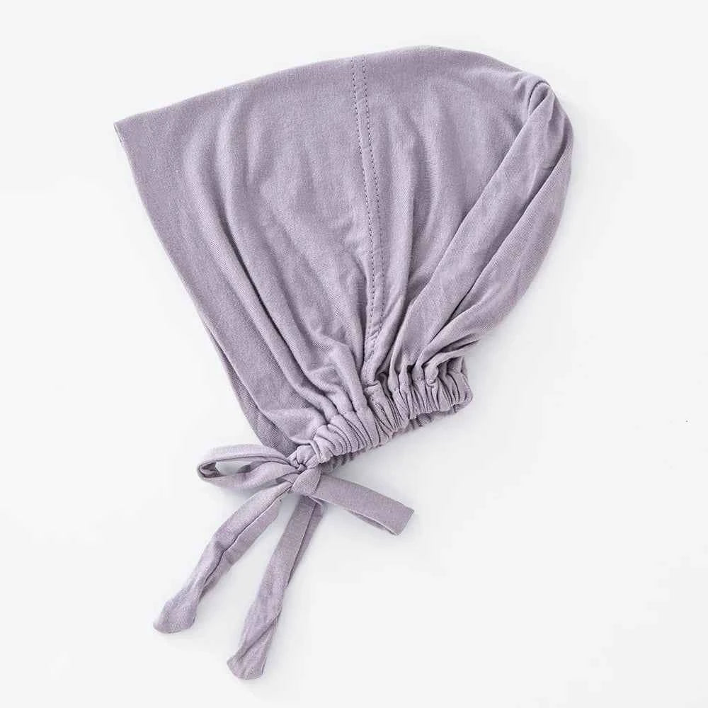 82 colors Tie Back Undercaps Fashion Women Inner Hijab Muslim Cap Bonnet Plain Islamic Cotton Spandex Jersey DEW Underscarf
