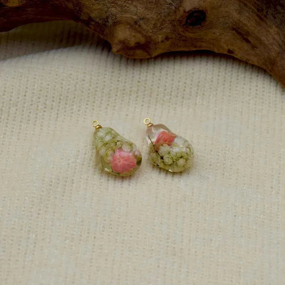 Transparent Resin Flower Charm Dangle Belly Button Ring 14G Allergy Free Titanium Bar Navel Piercing Women Summer Beach Jewelry