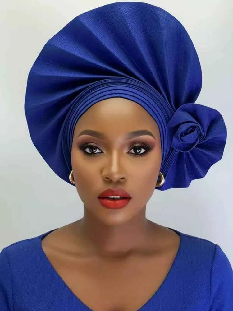 New African Headtie Turban – Auto Gele Head Wrap for Women’s Weddings & Parties