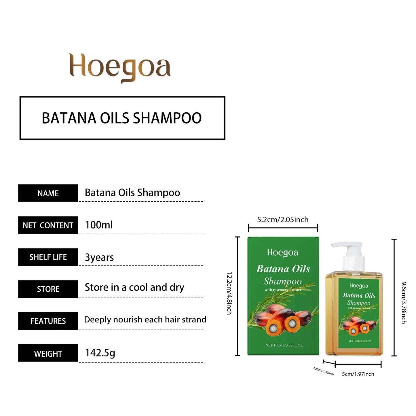Organic Batana Oil Shampoo Soothing Scalp Intense Repair Batana Nourishing Shampoo with Rosemary Extract for All Hair Types