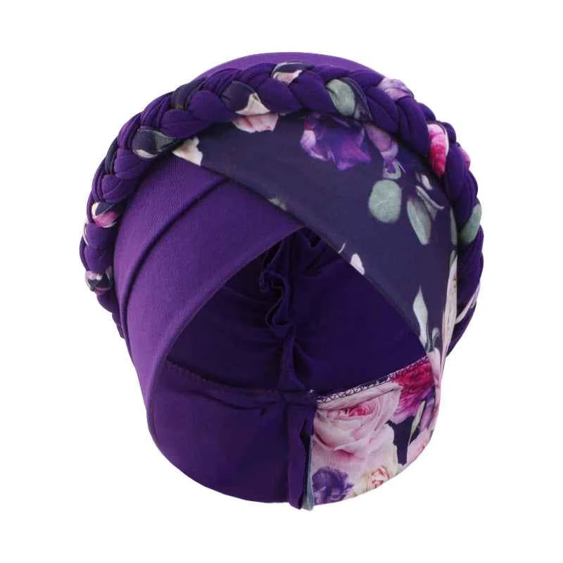 Women's Print Trendy Braid Muslim Turban Scarf islamic inner hijab cap Ladies Head Wrap Cover Hijab Scarf