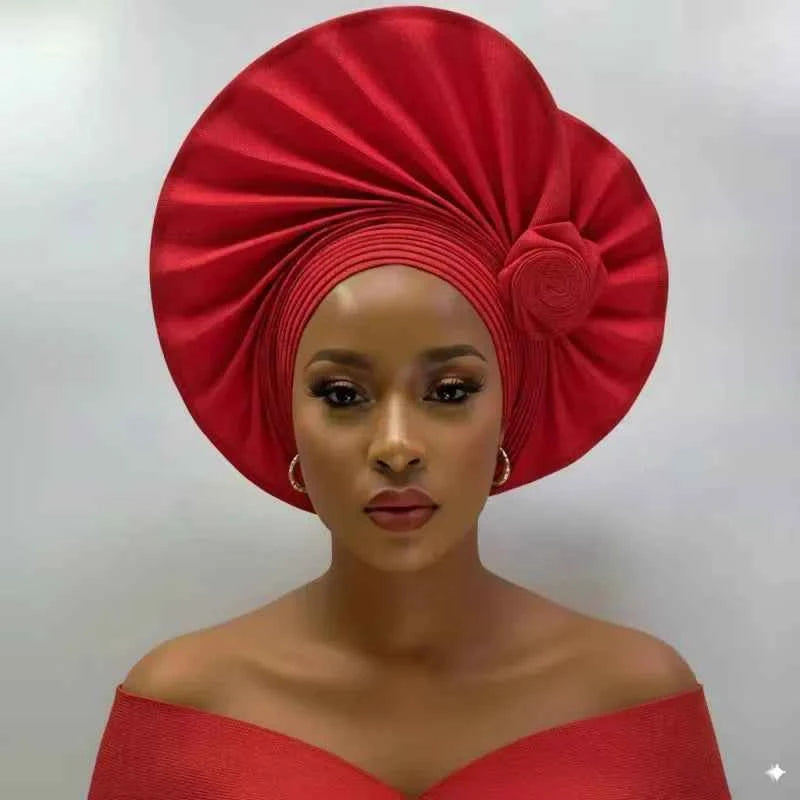 New African Headtie Turban – Auto Gele Head Wrap for Women’s Weddings & Parties