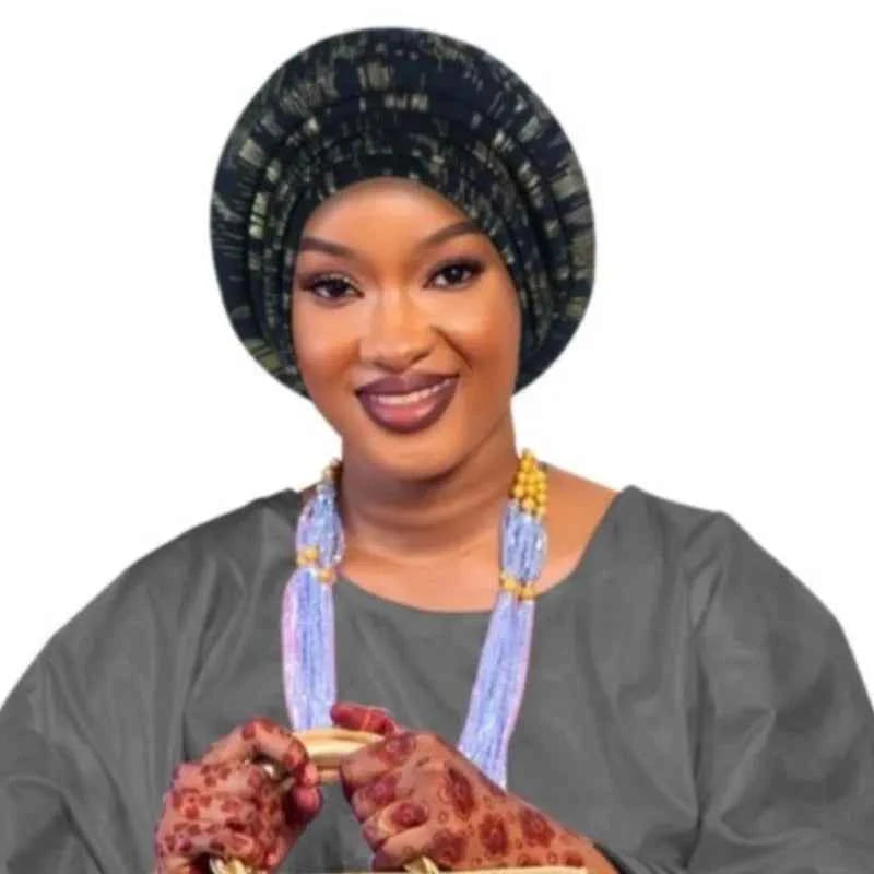 Glitter Full Body Pleated Turban Cap for Women 2025 Lady Head Wraps Muslim Headscarf Hat Turbante Mujer African Headpiece