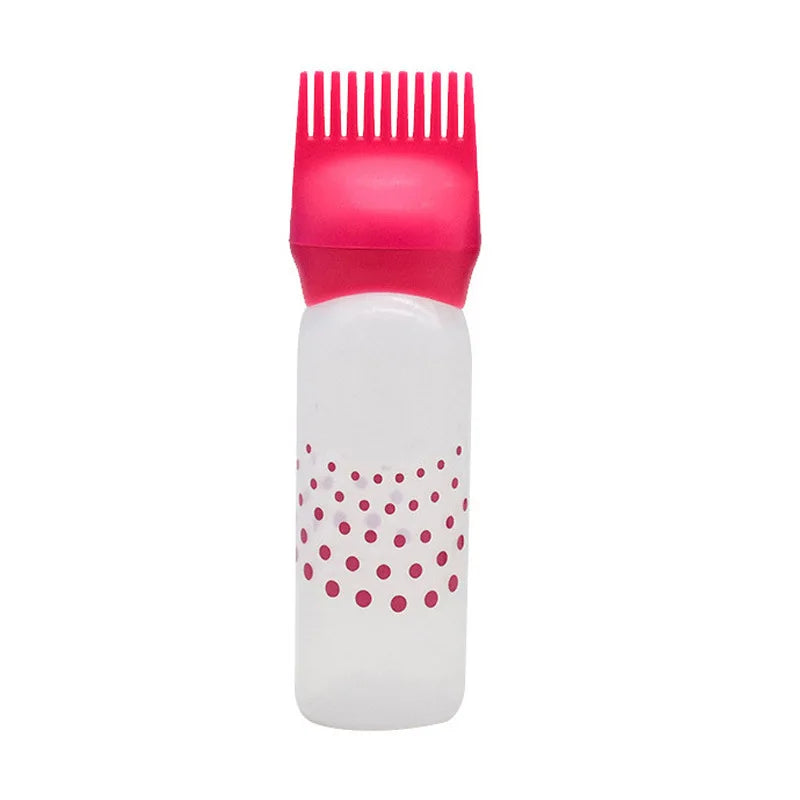 160ml Refillable Hair Coloring Bottle Applicator Comb Plastic Dyeing Shampoo Hair Comb Bottle Salon Hair Coloring Tools Supplies