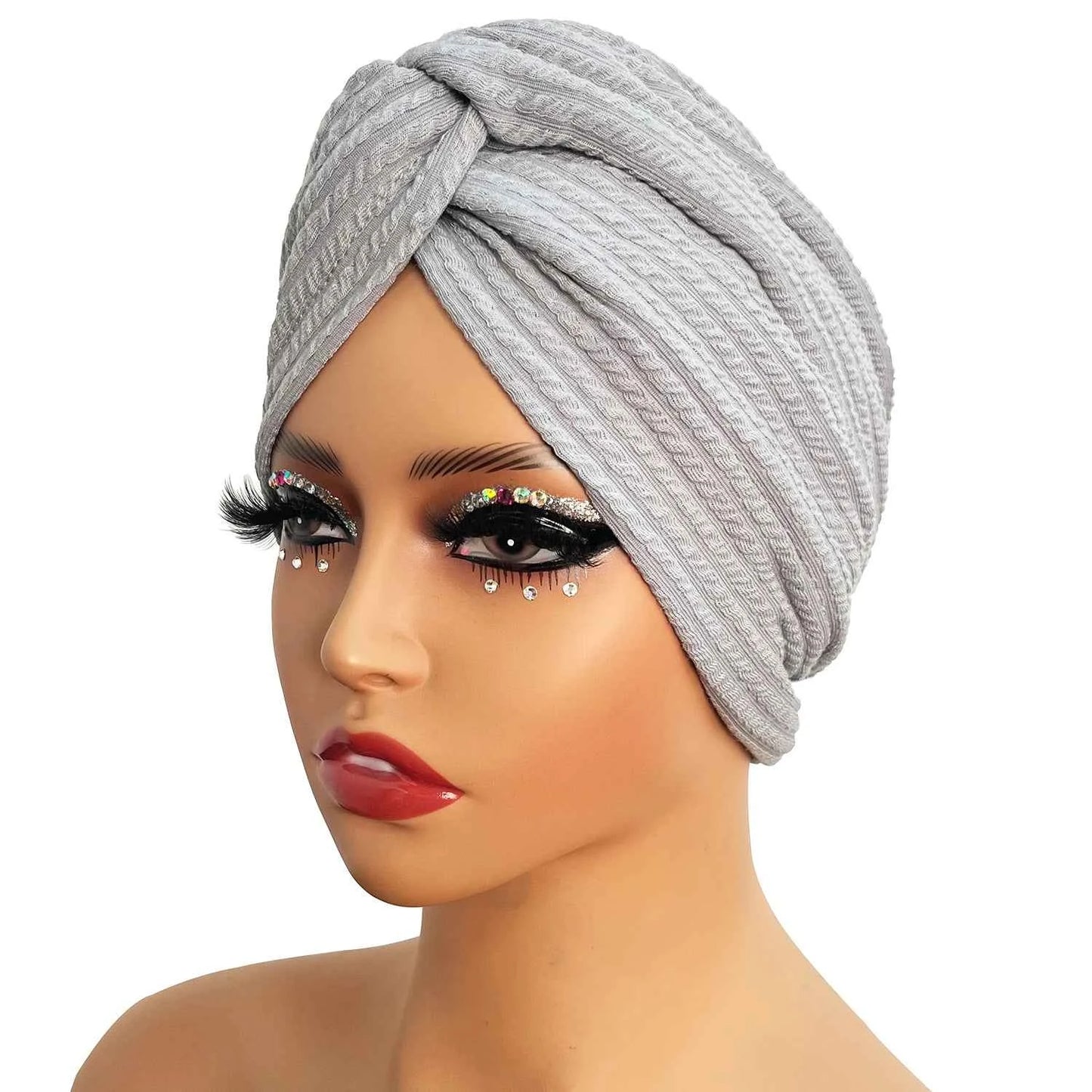 Women's Fashion Knitted Cross Turban Hat Bohemian Knitted Cross Wrap Hat Indian Hat Turban Hat