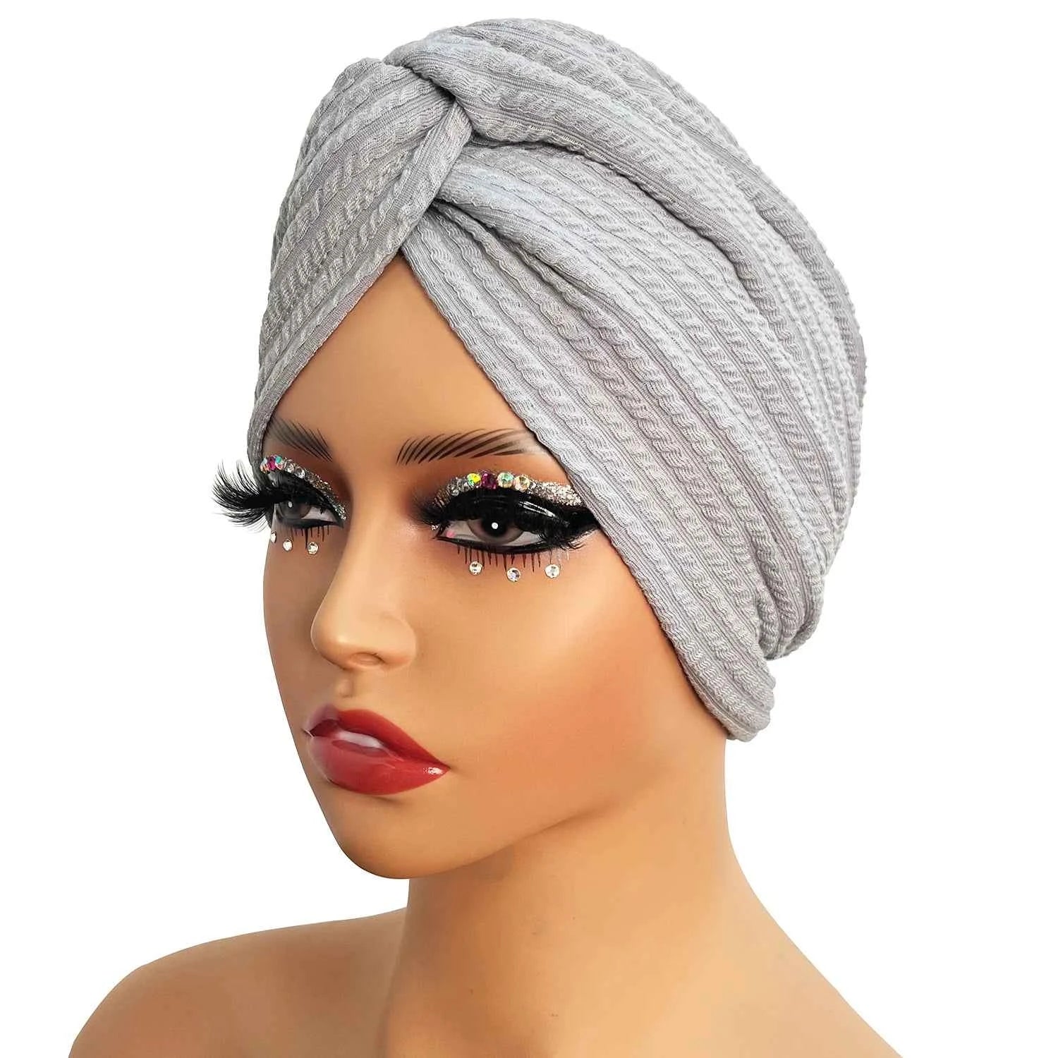 Women's Fashion Knitted Cross Turban Hat Bohemian Knitted Cross Wrap Hat Indian Hat Turban Hat