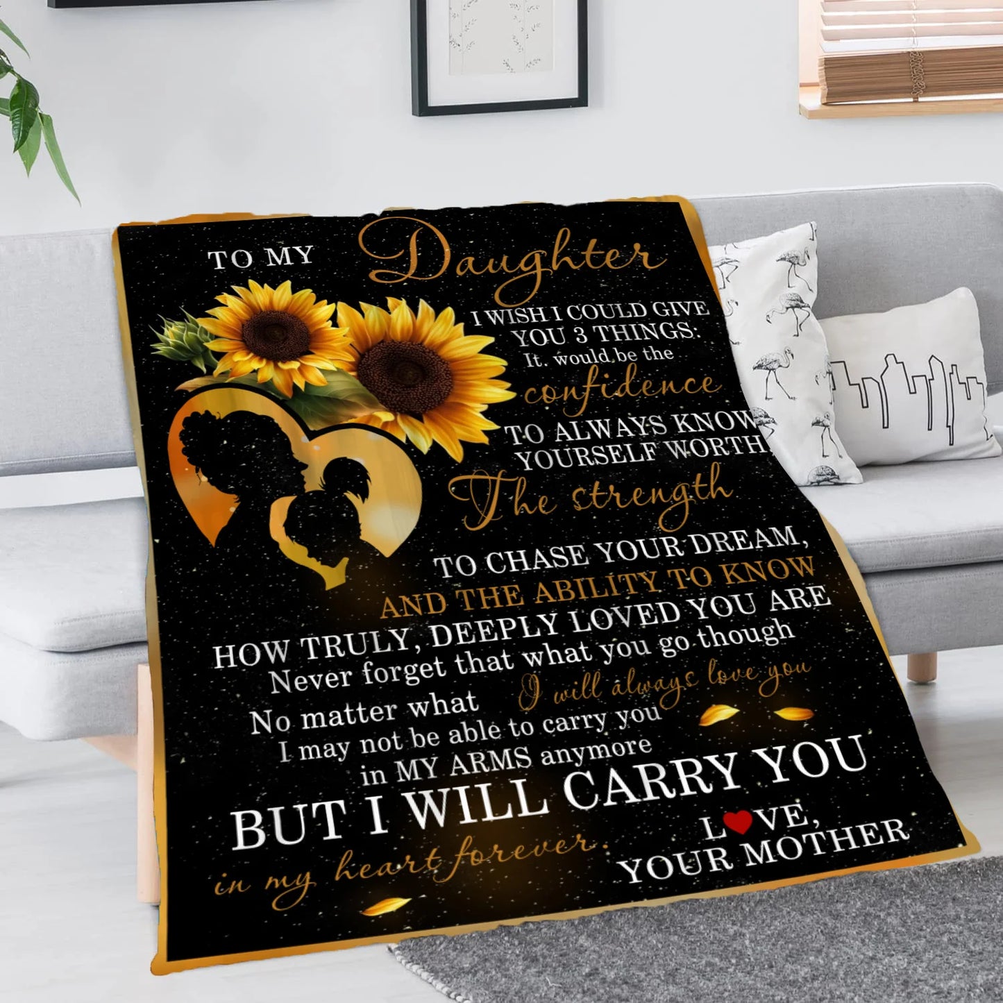 To My Daughter Sunflower Blanket – Heartfelt Mom-to-Daughter Gift