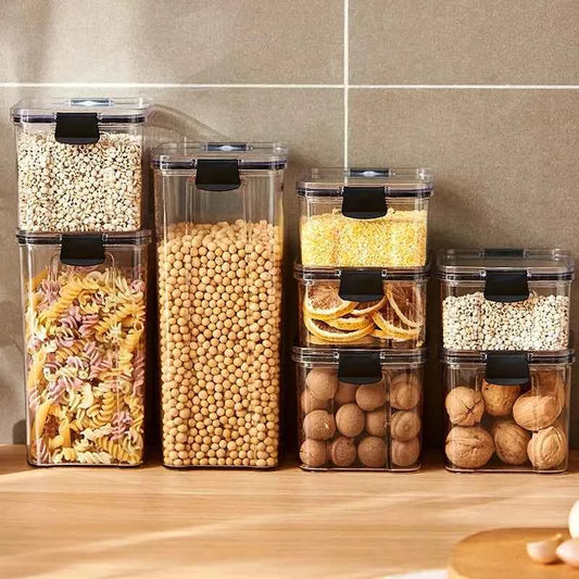 1PC Sealed Jar Airtight Container Grain Pasta Storage Box Plastic Moisture-proof Box Household Kitchen Organizer Seasoning Jars