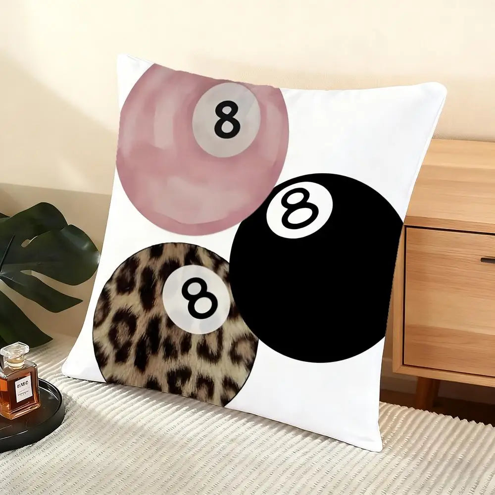 Leopard Love Cushion Cover Soft Short Plush Pillow Cover Smooth Cozy Texture Aesthetic Cushion Case Home Decor