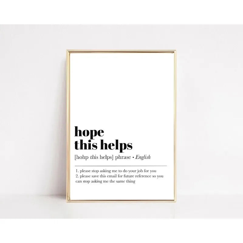 Funny Office Definition Poster Canvas Painting Motivational Words Canvas Painting Wall Art Picture Living Room Home Decor Mural