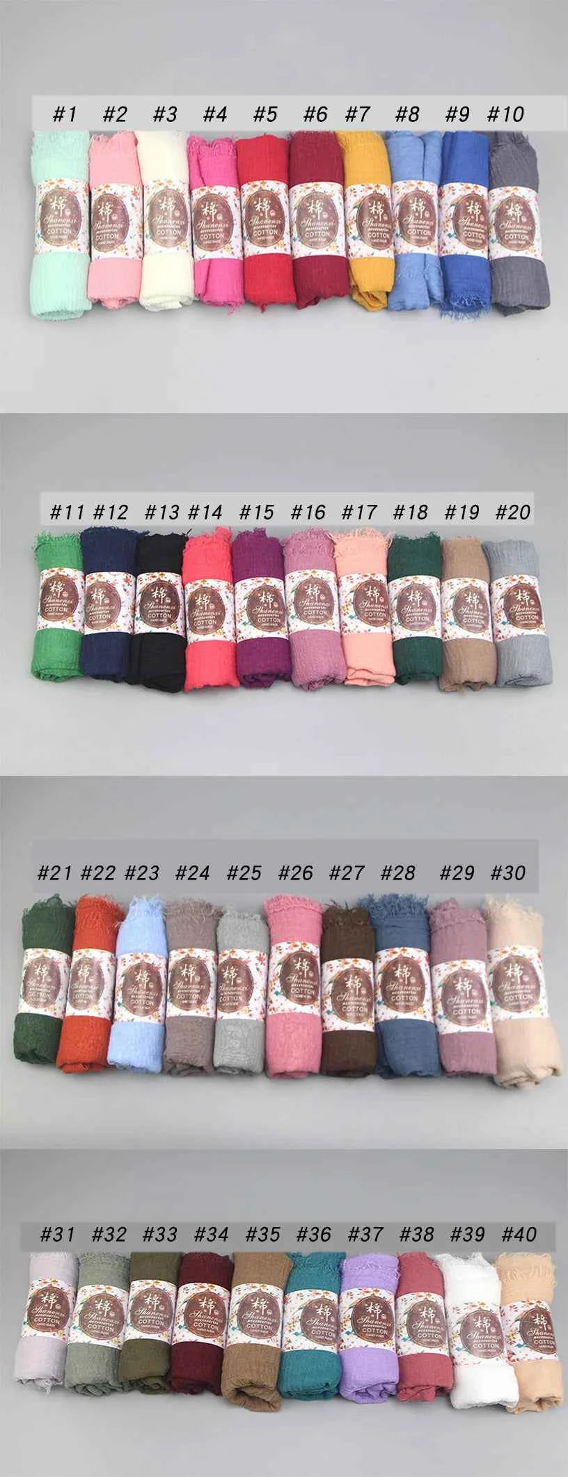 Ramadan Classics Crinkle Cotton Hijab Scarf Women Turban Muslim Shawl Plain Bandana Breathable Women's Shawls Foulard Hijab Hood