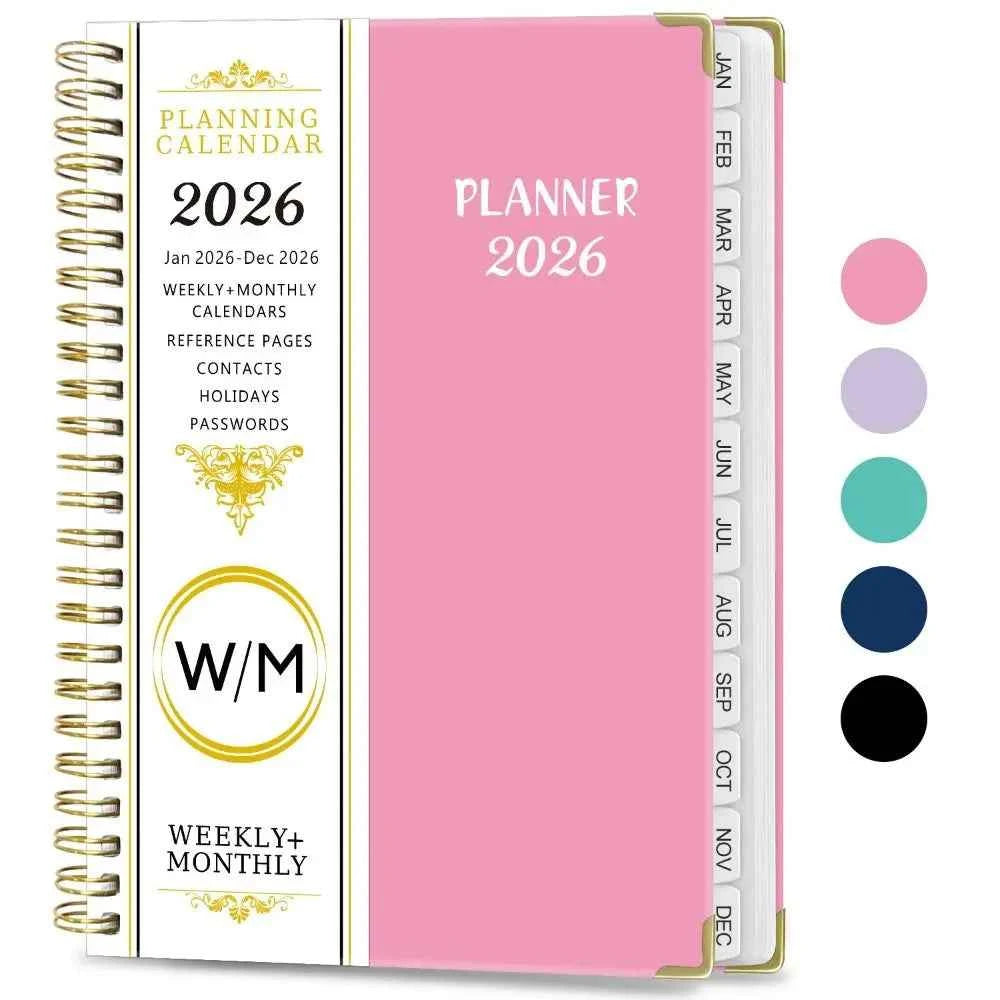 Yearly Schedule 2026 Planner Notebook Spiral Binding 365 Days Diary Office Work Planner 71 Sheet/142 Pages Plan Schedule