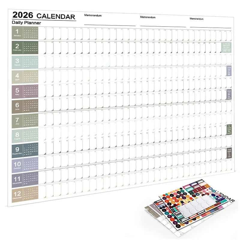 2026 Calendar Planner Sheet Large Wall Calendar Kawaii To Do List Planner Target List Schedule Organizer School Office Supplies