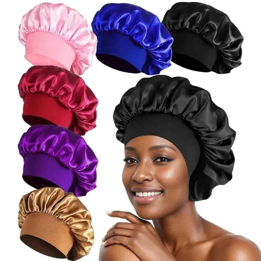 1PCS Satin Bonnet Hair Bonnet for Sleeping,Silk Bonnets for Black Women with Elastic Soft Band for Hair Care