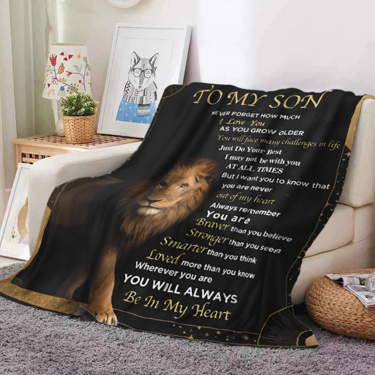 Blanket from Mom & Dad to Son – Soft Flannel Graduation & Birthday Gift