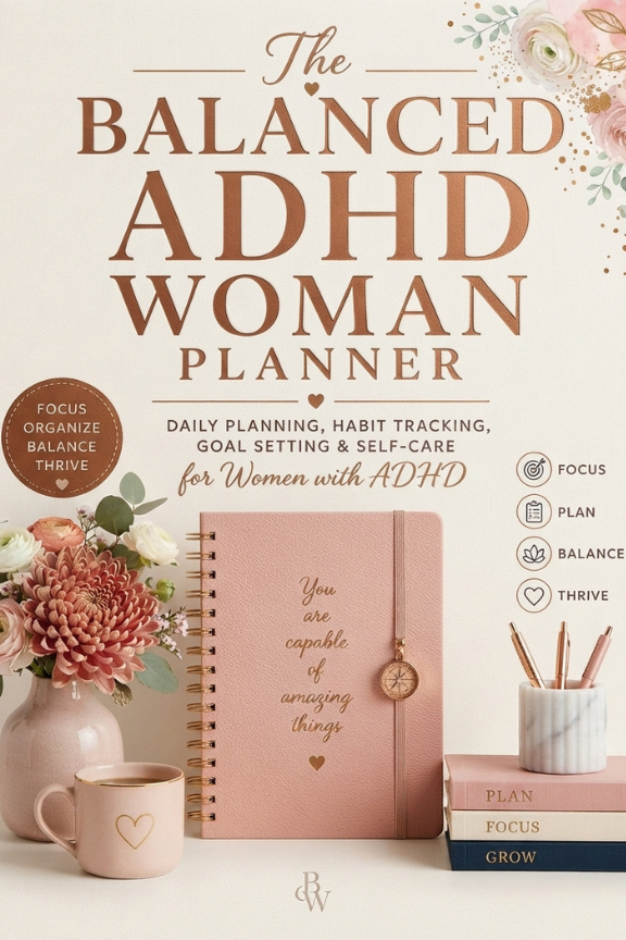 The Balanced ADHD Woman Planner™ ADHD Digital &amp; Printable Planner for Women