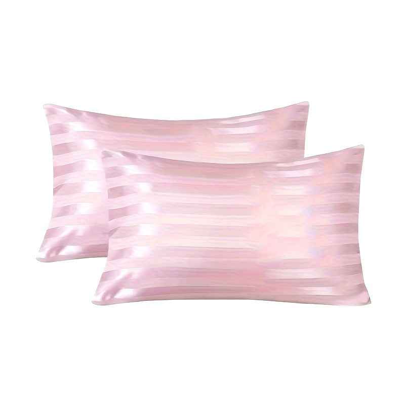 Satin Stripe Envelope Pillowcase – Soft Luxury Bedding for Women