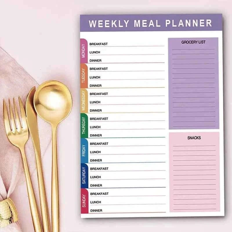 Bview Art A5 English Daily Meal Planner Weekly Recipes Healthy Eating Management Record Sheet Tearable Agenda Book