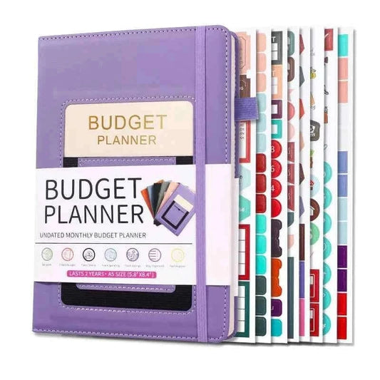 A5 Undated Budget Planner 2 Year Expense Tracker Notebook Bill Organizer Money Savings Financial Book with Pocket