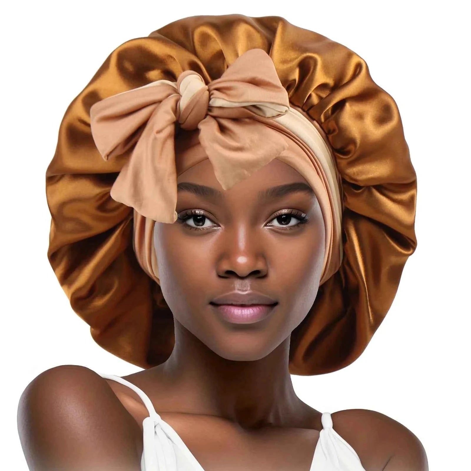 Double-Layered Reversible Bonnet with Adjustable Long Band for Women Soft and Perfect for Evening Wear