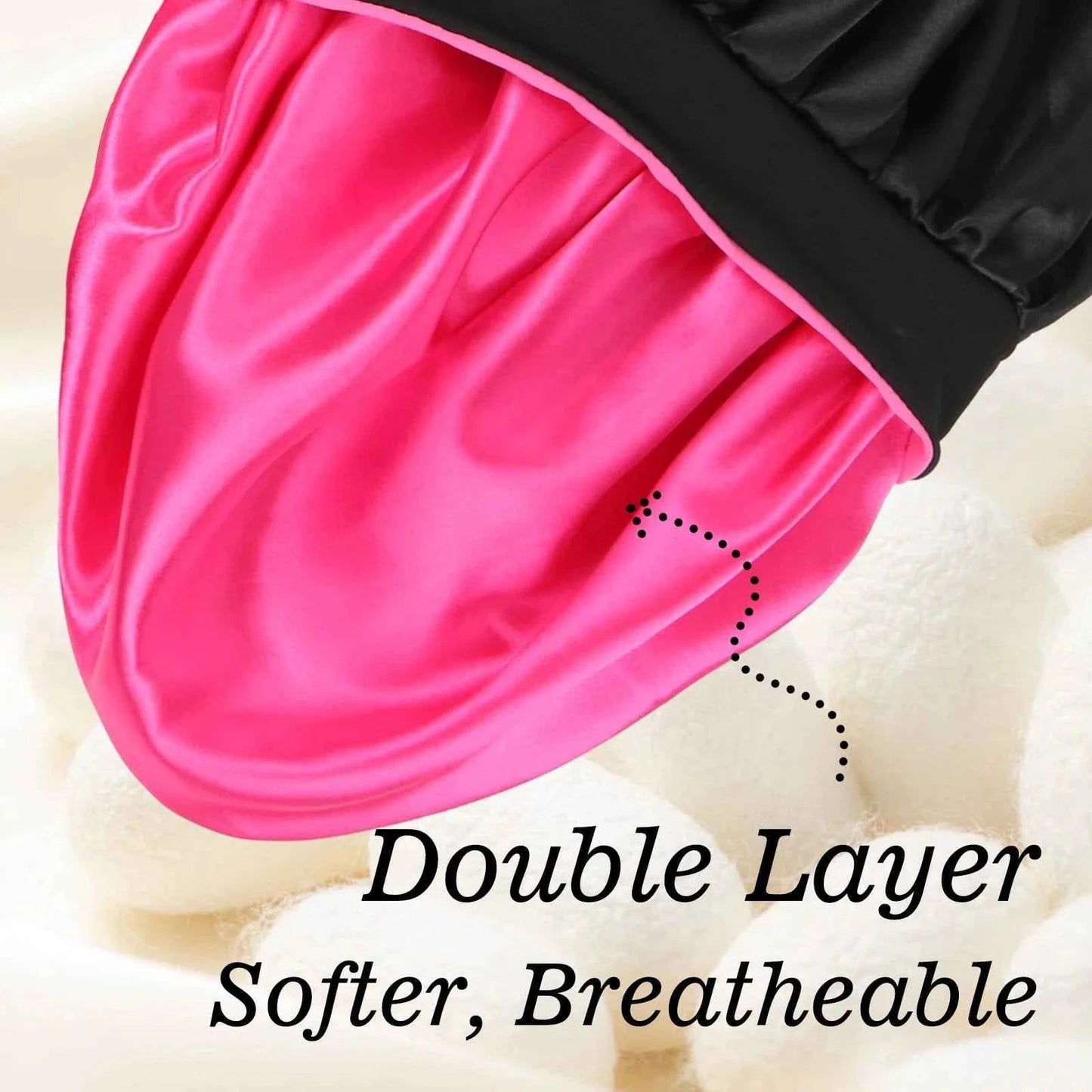 Double-Layered Reversible Bonnet with Adjustable Long Band for Women Soft and Perfect for Evening Wear