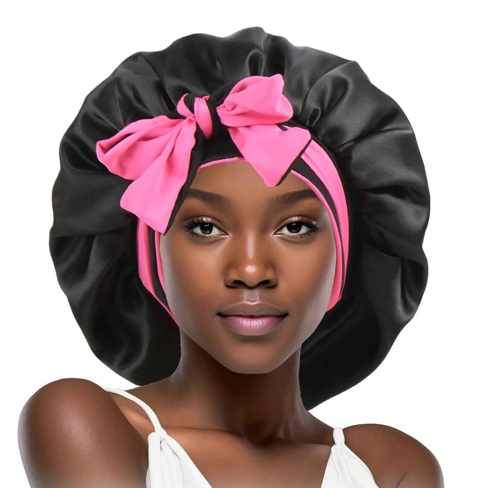 Double-Layered Reversible Bonnet with Adjustable Long Band for Women Soft and Perfect for Evening Wear