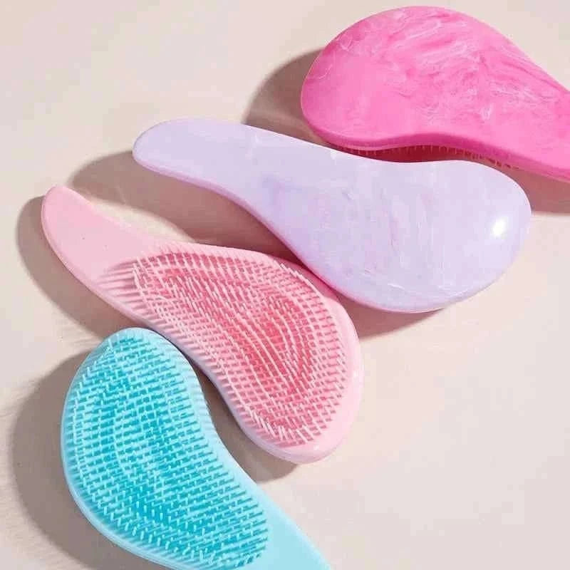 2/4Pcs Hair Care Set Scalp Massage Detangling Comb + Satin Sleep Cap + 2 Hair Scrunchies, Anti-Frizz Hair Accessories for Women