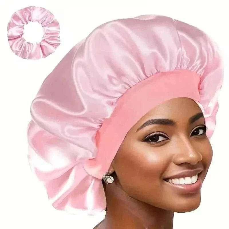 2/4Pcs Hair Care Set Scalp Massage Detangling Comb + Satin Sleep Cap + 2 Hair Scrunchies, Anti-Frizz Hair Accessories for Women