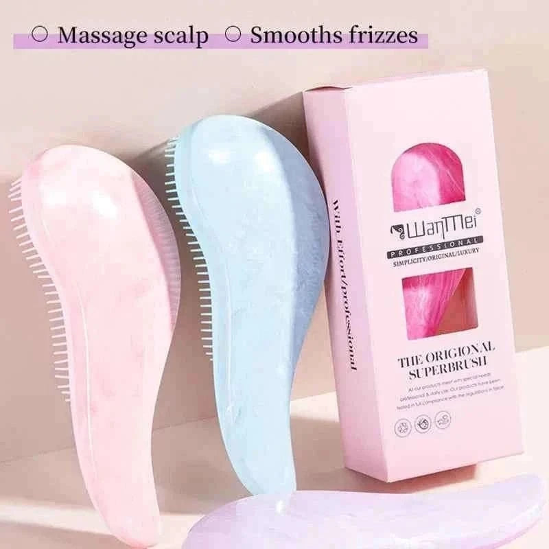 2/4Pcs Hair Care Set Scalp Massage Detangling Comb + Satin Sleep Cap + 2 Hair Scrunchies, Anti-Frizz Hair Accessories for Women
