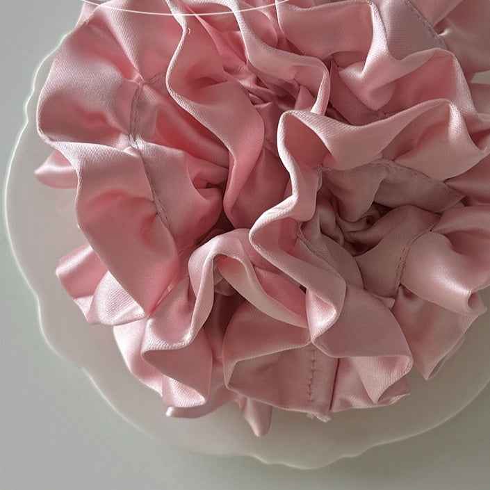 Satin Pleated Hydrangea Hair Ring – Large Flower Headdress, Elegant Women’s Hair Accessory