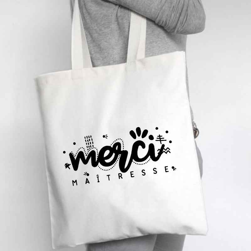 Fashion Personality French Flower Print Canvas Bag