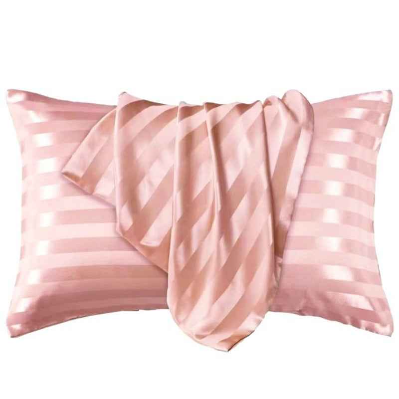Satin Stripe Envelope Pillowcase – Soft Luxury Bedding for Women