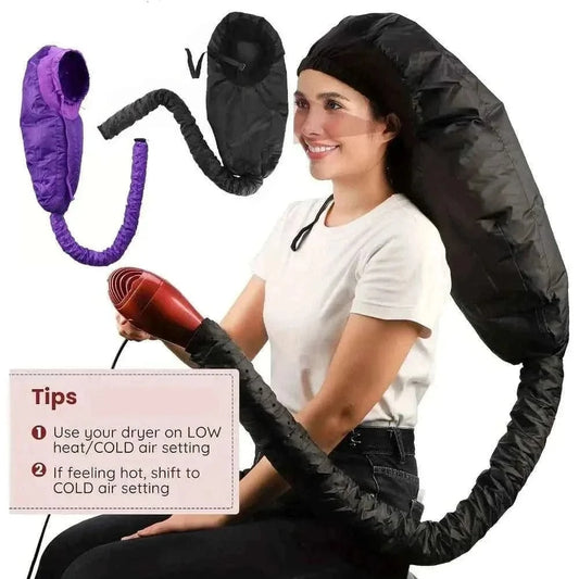 Bonnet Hooded Hair Dryer Attachment Extra Large Adjustable Deep Conditioning Cap Drying Heat Cap with Elastic Strap Fast Drying