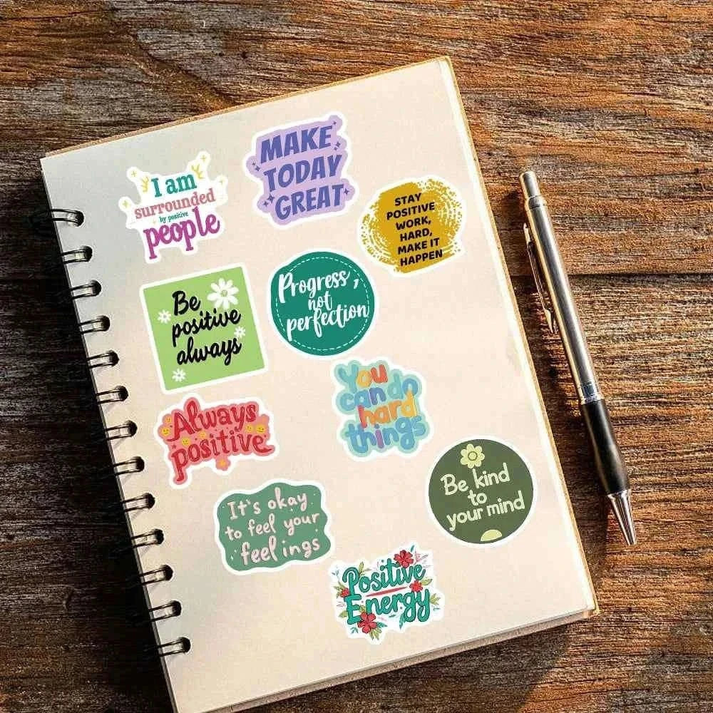 50pcs Positive Affirmation Stickers Kawaii Harajuku Skateboard Graffiti Decals Luggage Suitcase Bike Gift Phone Bike Sticker