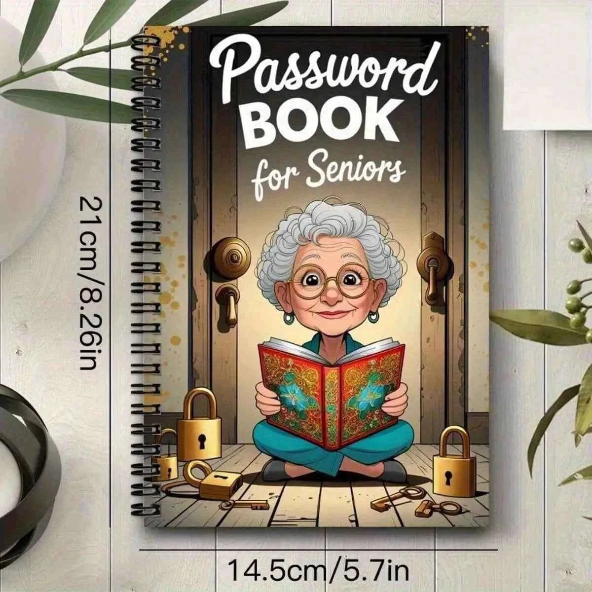 Cartoon Password Notebook 70 Pages Lock Security Organizer Ideal Holiday Gift Elderly Planner Writing Journal