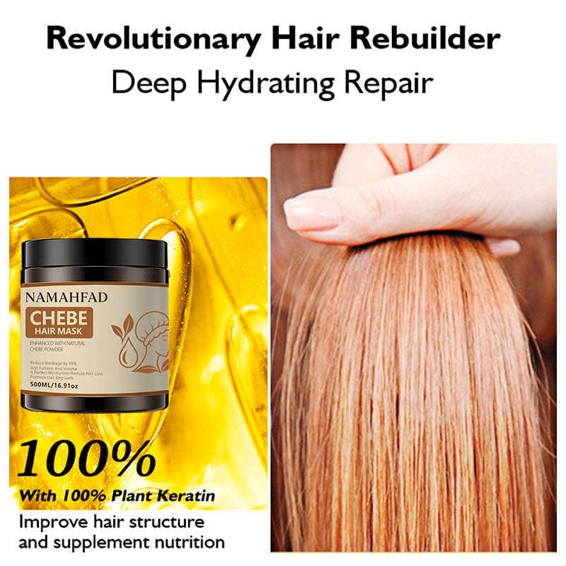 Namahfad Chebe Hair Mask showing rich, creamy consistency inside the jar.  